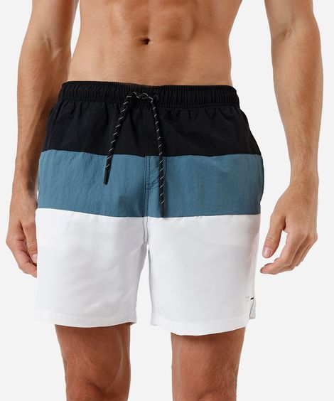short masculino de poliamida com recortes cós elástico preto