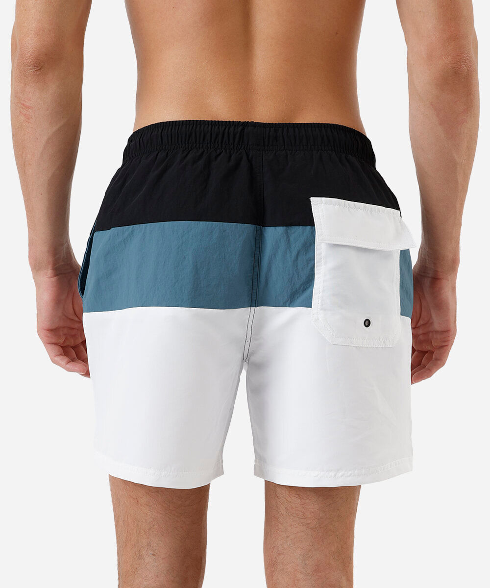 short masculino de poliamida com recortes cós elástico preto