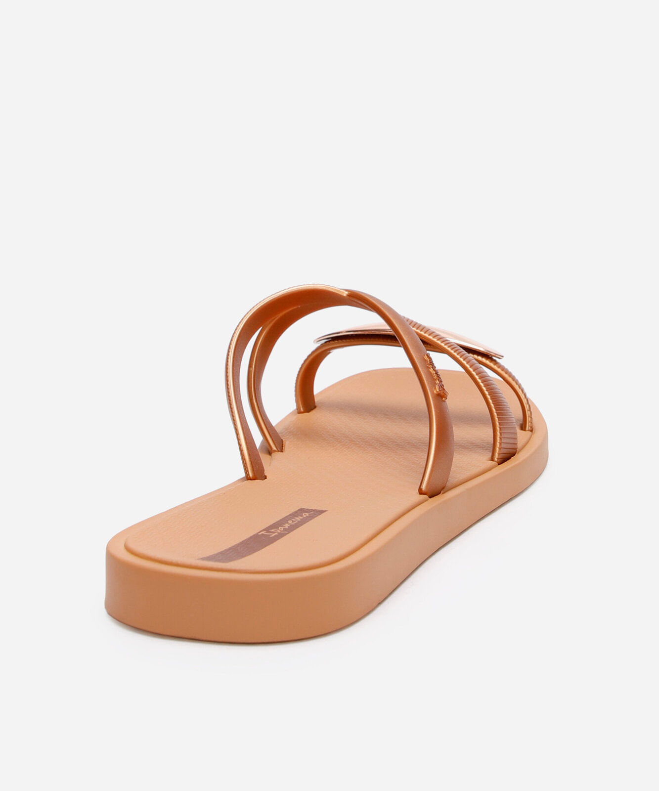 chinelo slide ipanema metal chic marrom