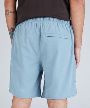 short praia com bolsos azul