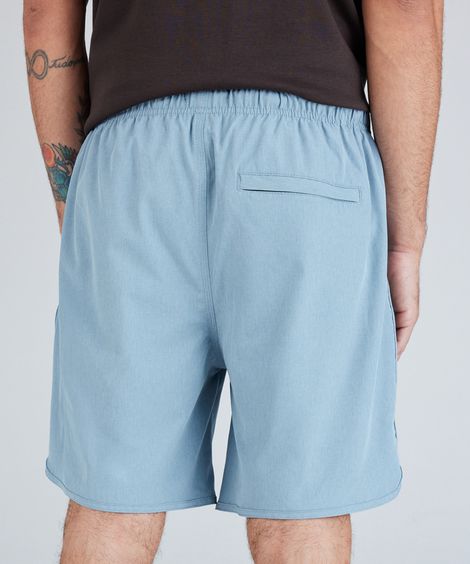 short praia com bolsos azul