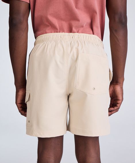 short cargo cós com cordão - areia