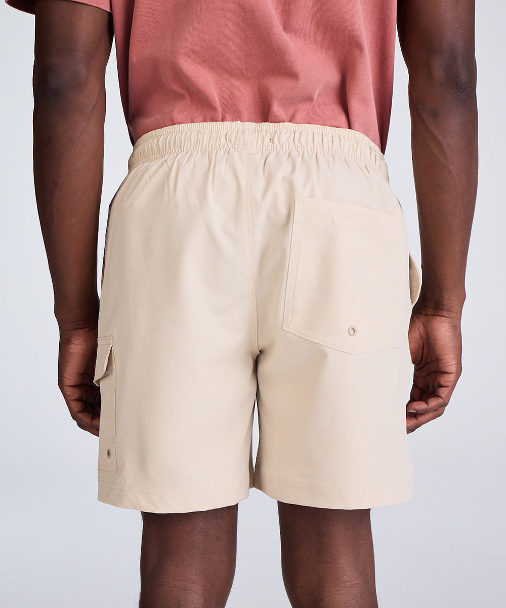 short cargo cós com cordão - areia