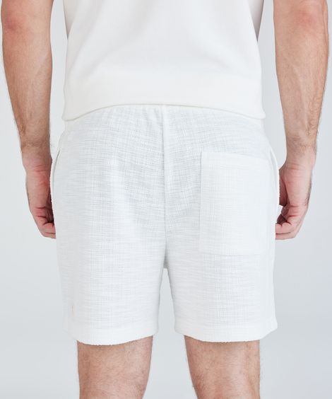 short reto masculino texturizado off white