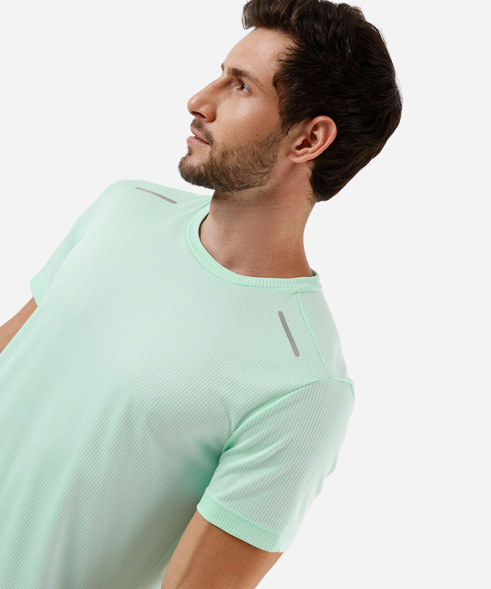 camiseta masculina esportista quadriculada verde
