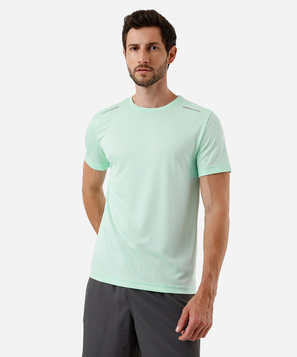 camiseta masculina esportista quadriculada verde