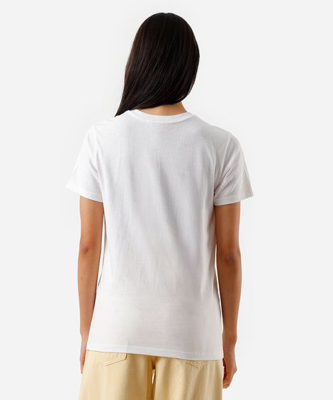 camiseta feminina de algodão estampada off white