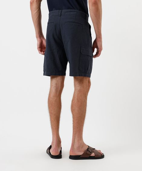 bermuda cargo masculina de algodão azul