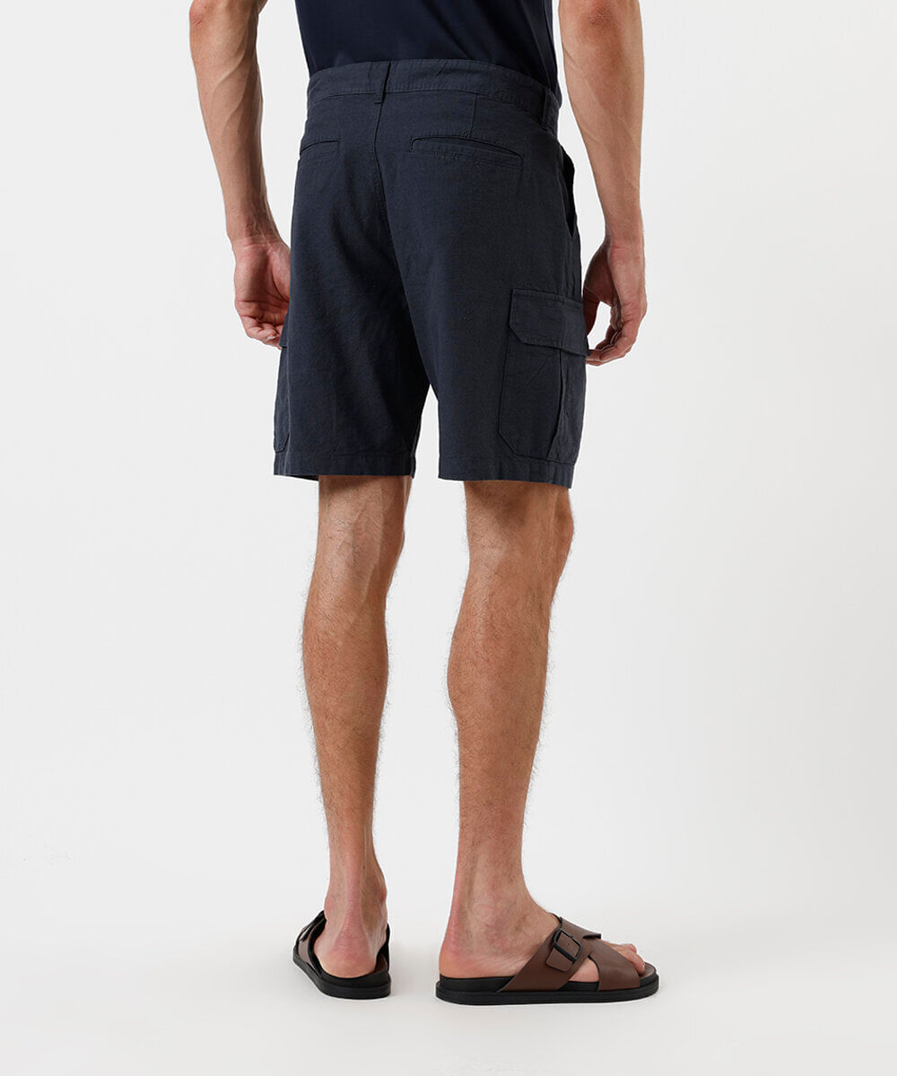 bermuda cargo masculina de algodão azul