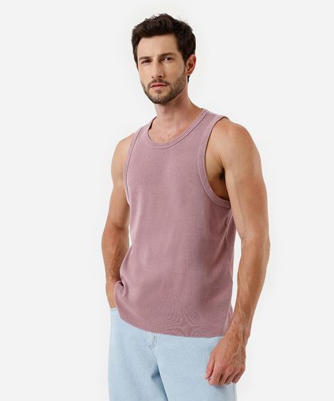 regata regular fit masculina em algodão  rosa