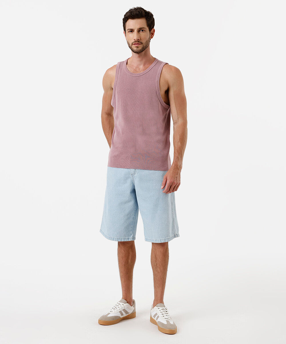 regata regular fit masculina em algodão  rosa