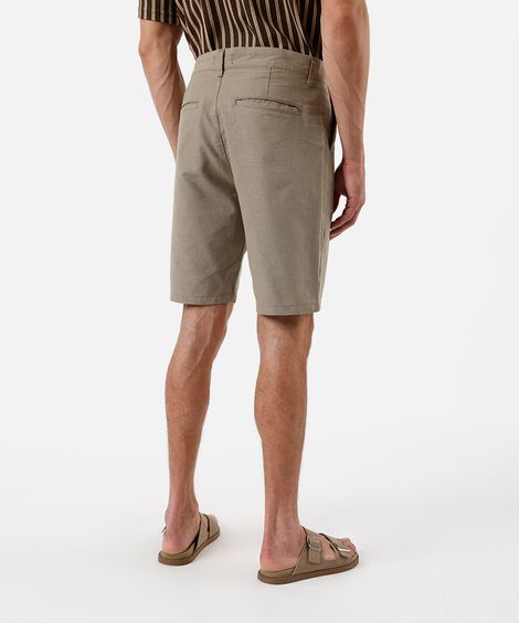 bermuda reta masculina de algodão texturizada bege