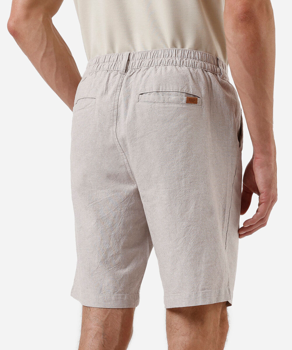 bermuda reta com linho bege