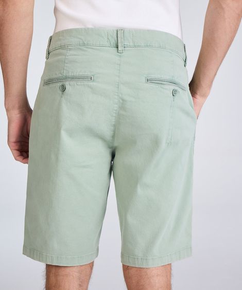 bermuda slim masculina de sarja verde
