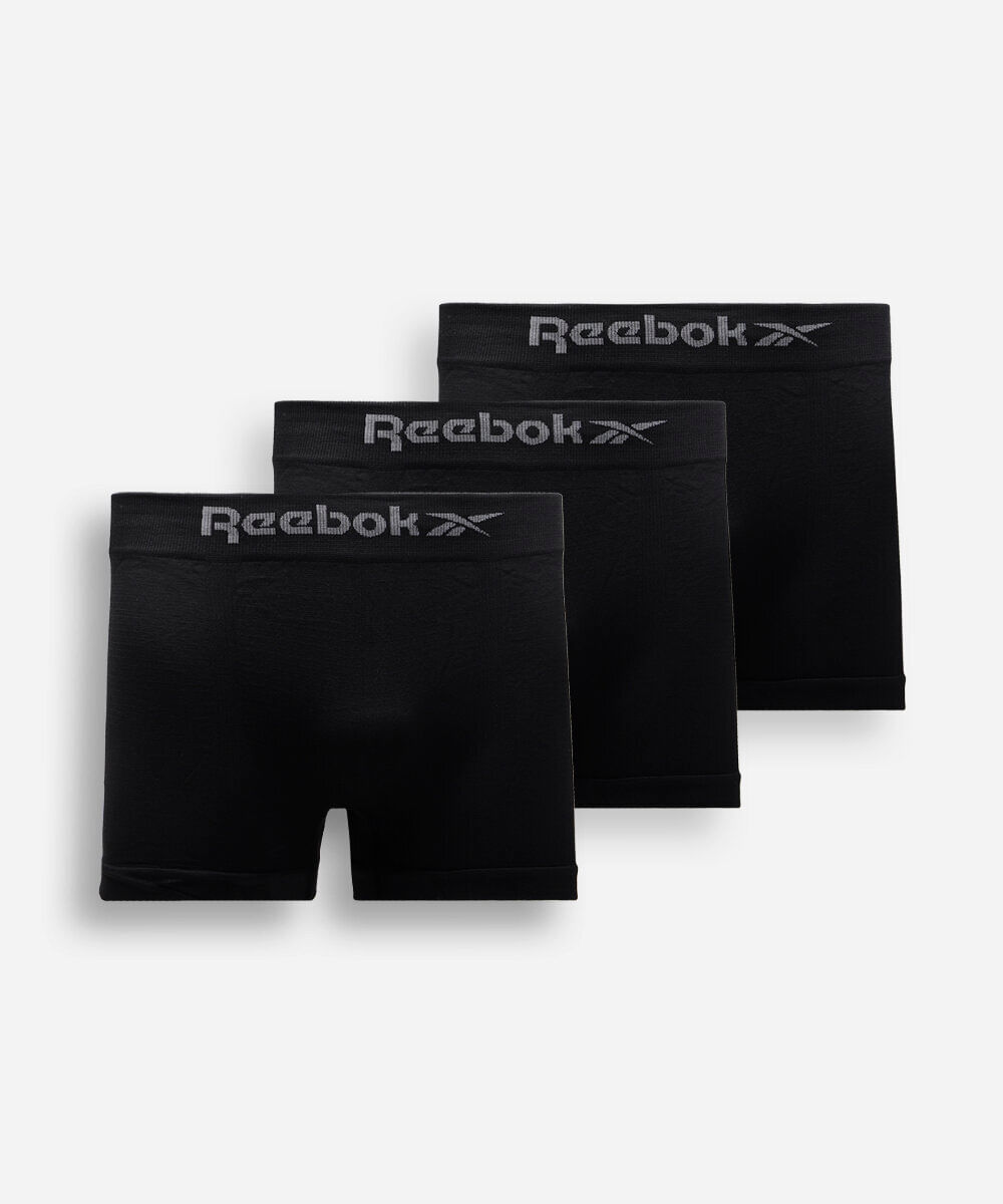 kit de 3 cuecas boxer reebok preto