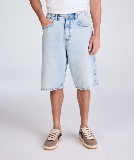 bermuda skater masculina jeans azul