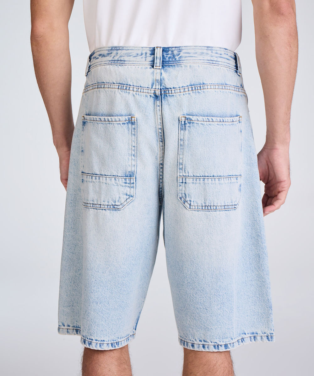 bermuda skater masculina jeans azul