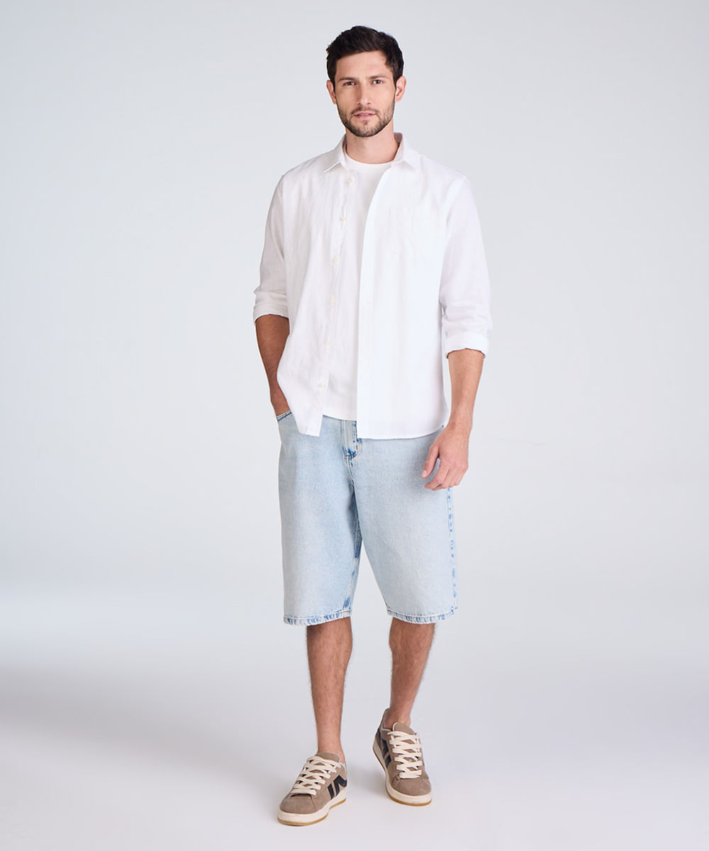 bermuda skater masculina jeans azul