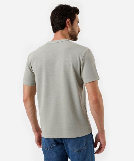 camiseta masculina henley comfort verde