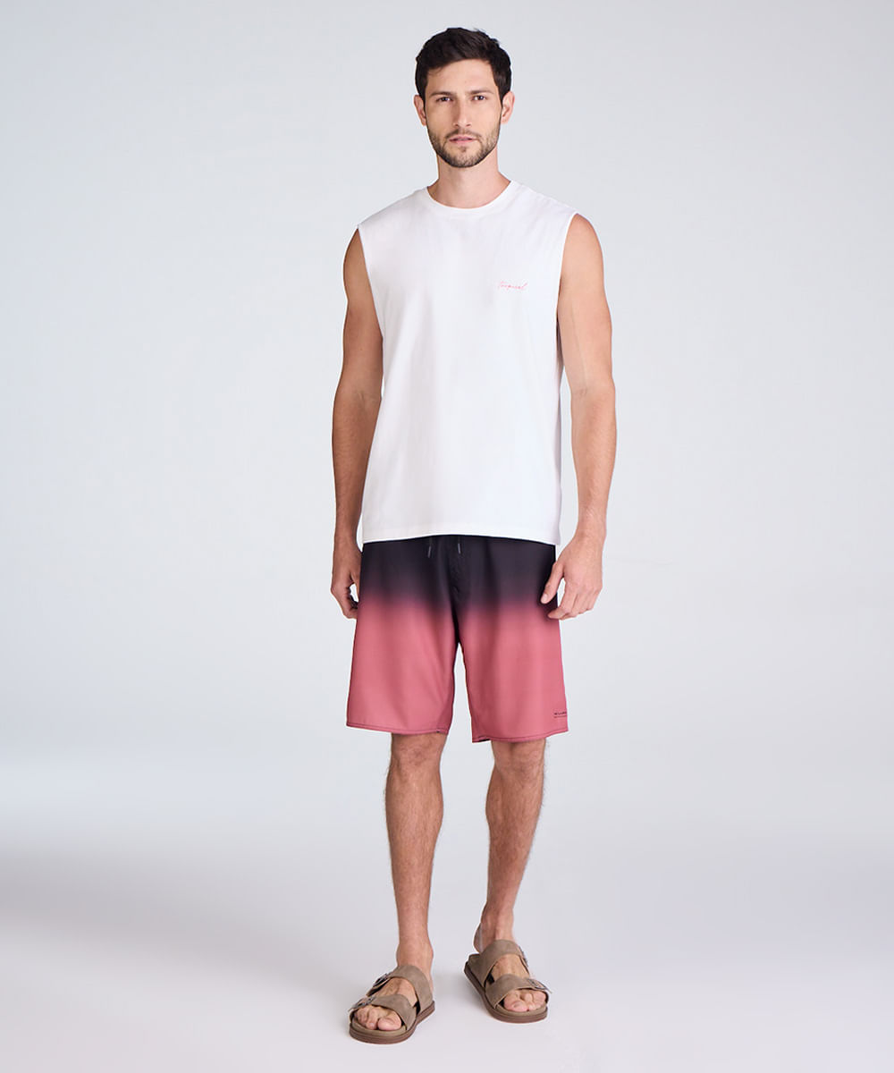 short boardshort masculino degradê preto