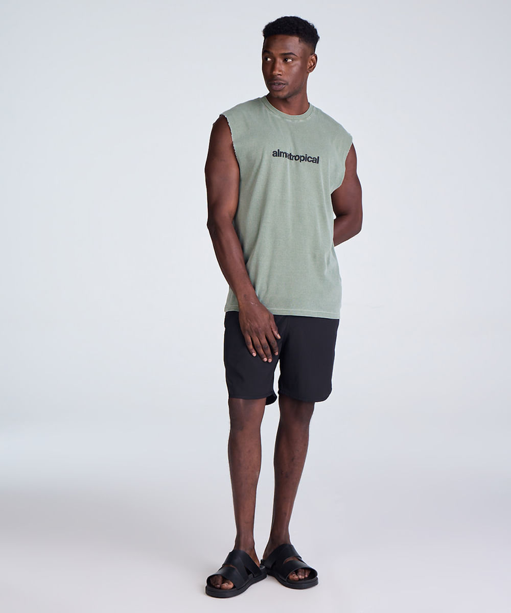 short masculino cós elástico bolso com zíper preto