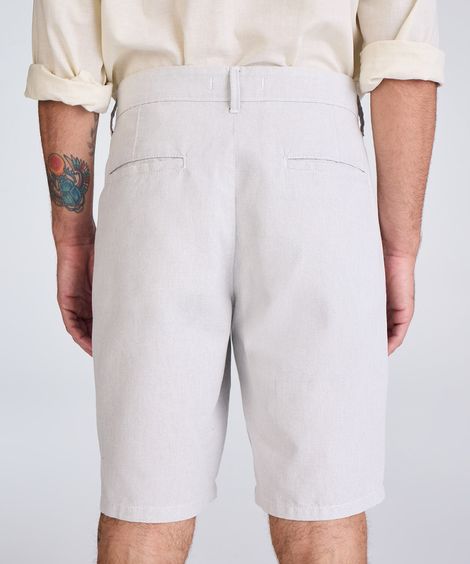 bermuda reta masculina de algodão texturizada cinza