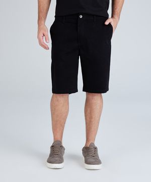 Bermuda Reta de Sarja - preto