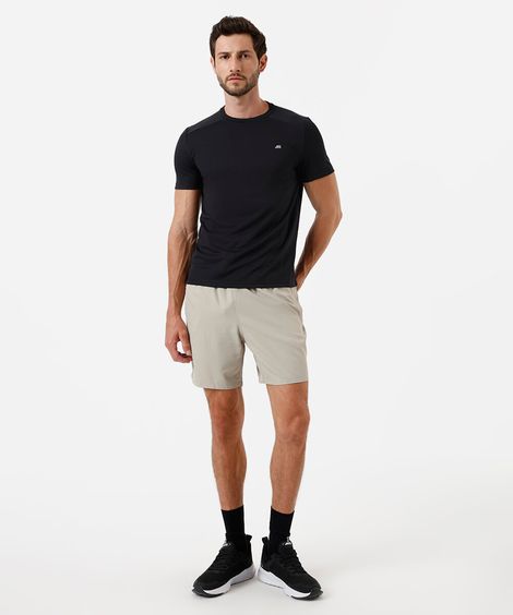 short masculino esportivo cós duplo bege