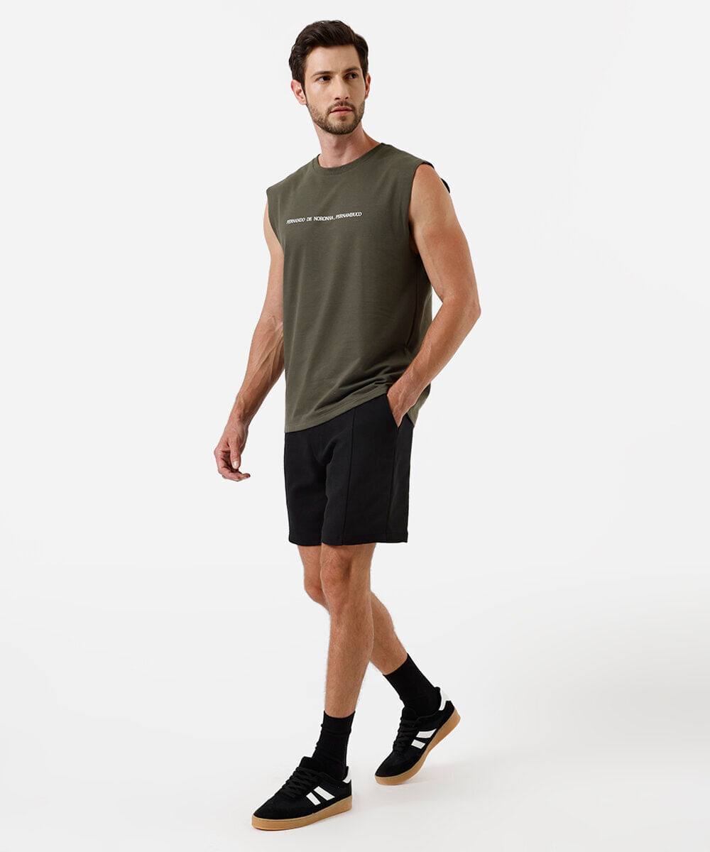 bermuda relaxed masculina texturizada preta