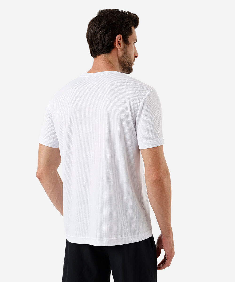 camiseta basic masculina texturizada branco
