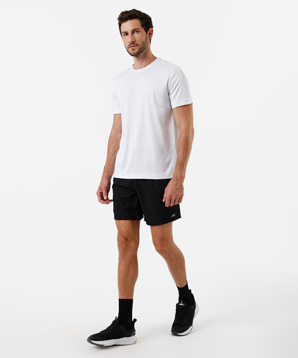 camiseta basic masculina texturizada branco