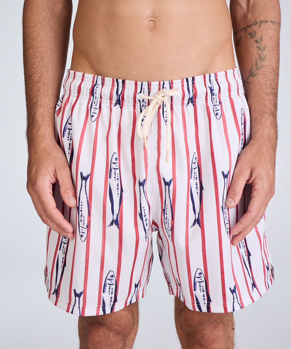 short reto masculino sardinhas off white