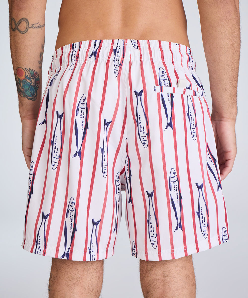 short reto masculino sardinhas off white