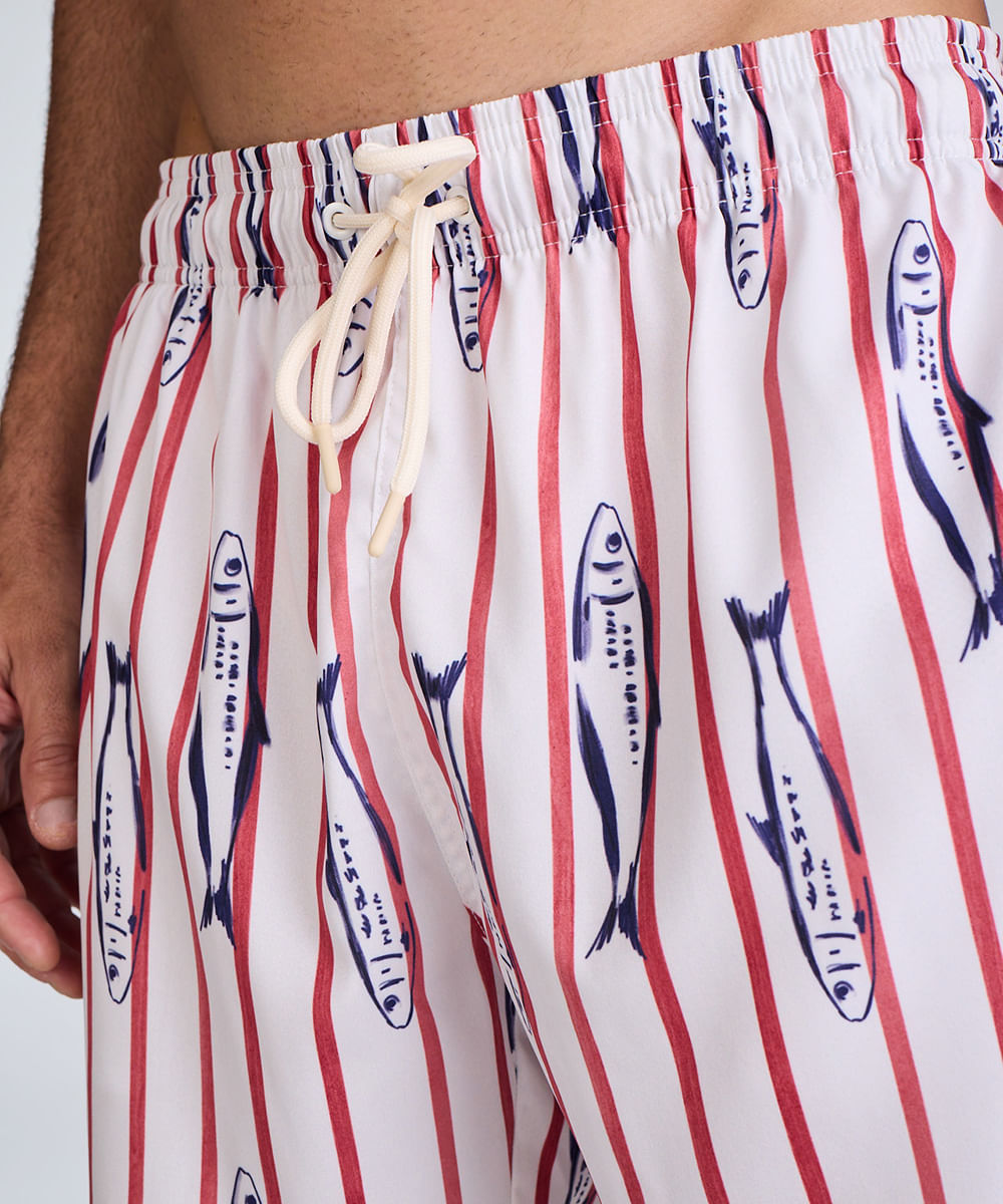 short reto masculino sardinhas off white