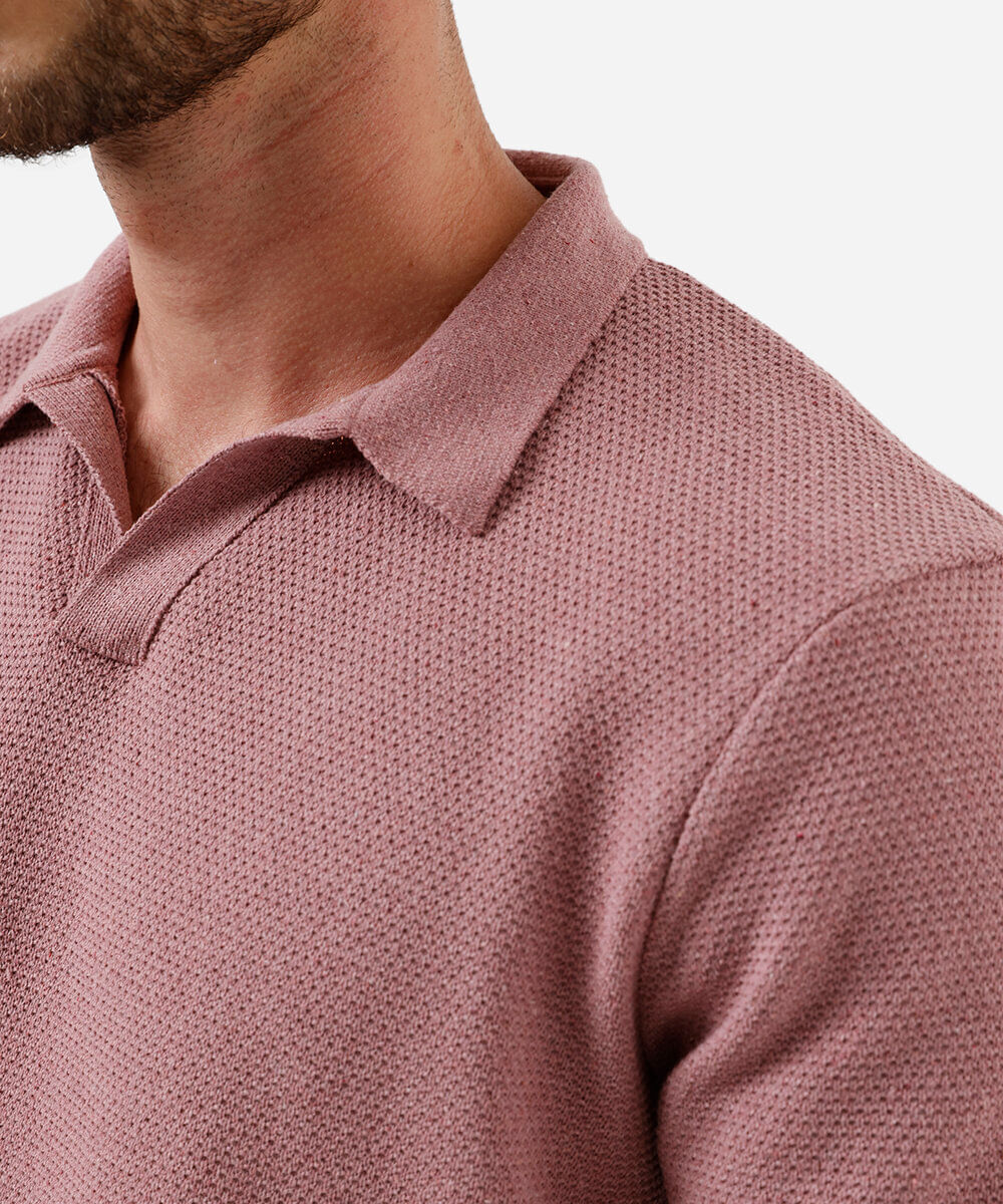 polo masculina com algodão manga curta rosa
