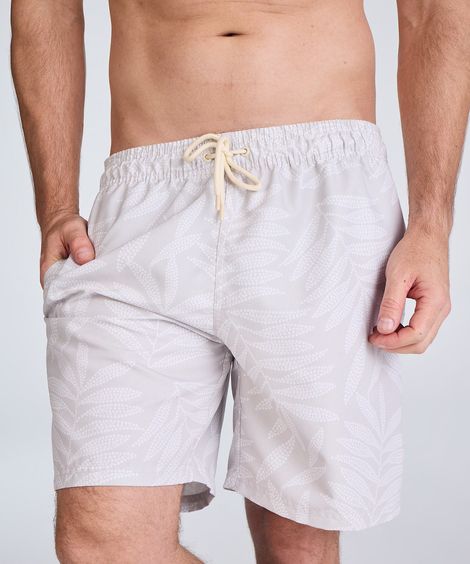 short reto masculino folhagem bege