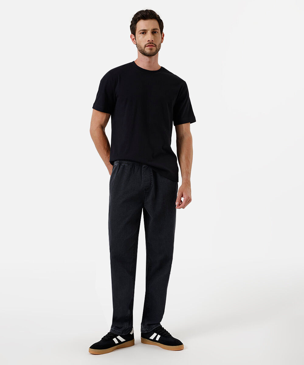 calça jogger masculina jeans preta
