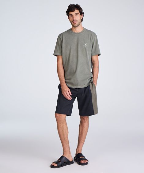 short boardshort masculino com recortes preto