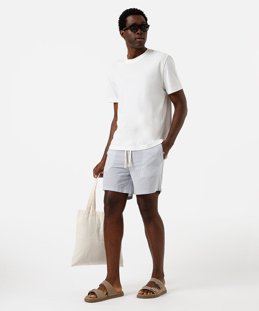 bermuda masculina listrada azul