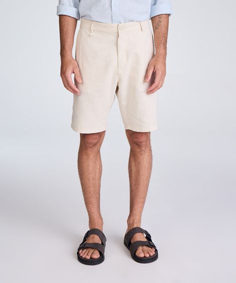 bermuda chino masculina de alfaiataria bege