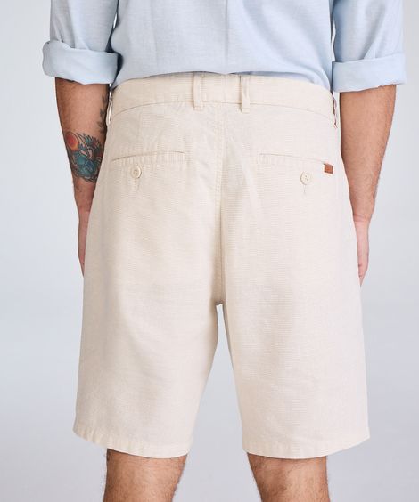 bermuda chino masculina de alfaiataria bege
