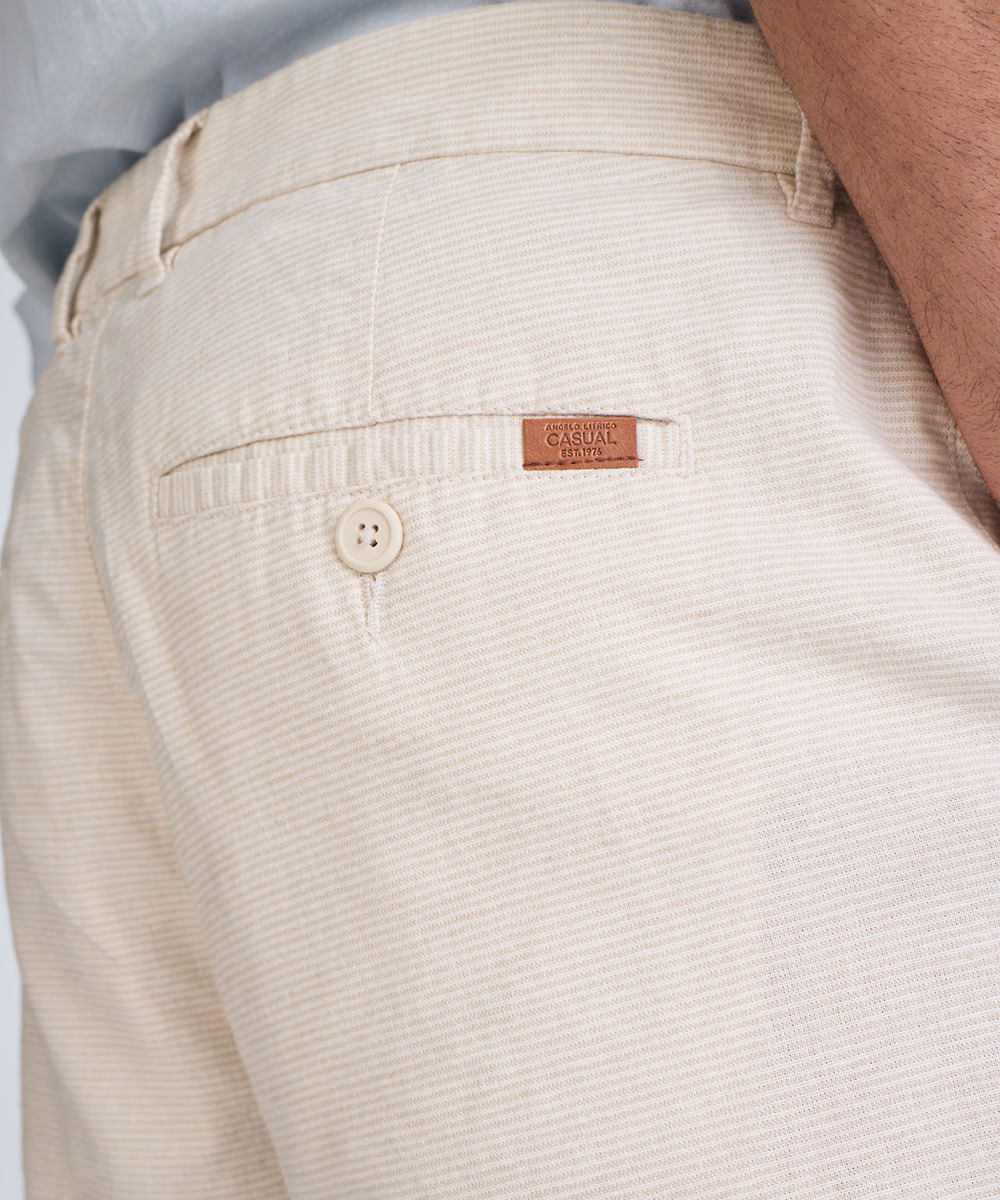 bermuda chino masculina de alfaiataria bege