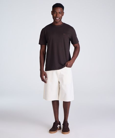 bermuda baggy masculina de sarja off white