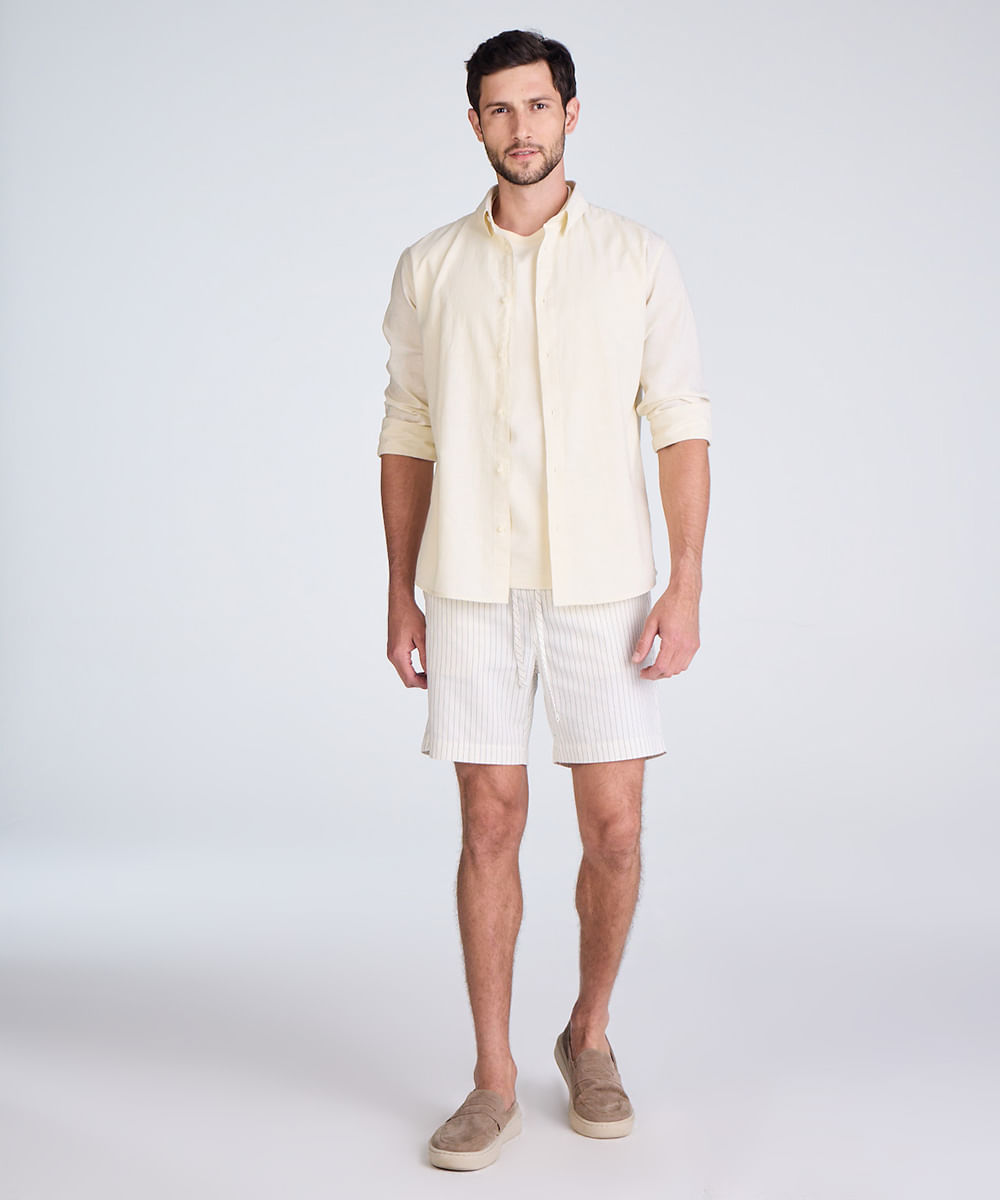bermuda jogger masculina listrada off white