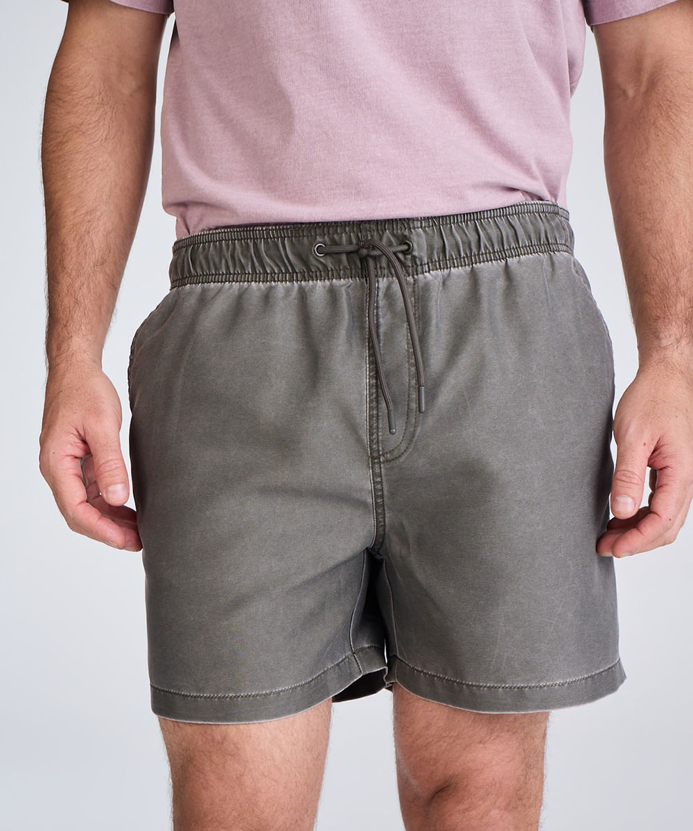 short jogger masculino estonado verde