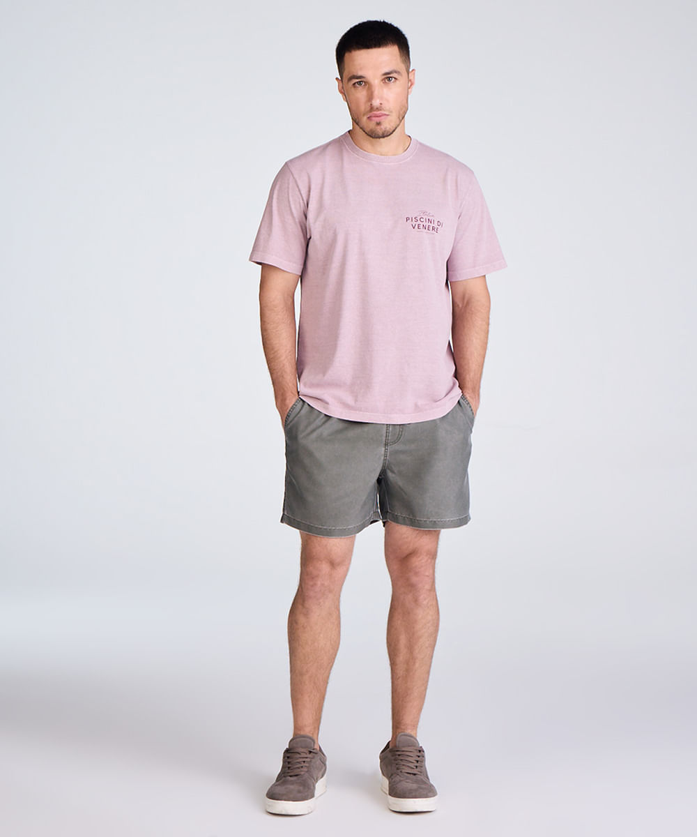 short jogger masculino estonado verde