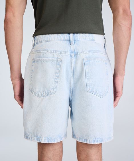 bermuda masculina jeans destroyed azul