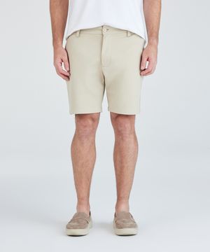 short reto de alfaiataria masculino texturizado bege
