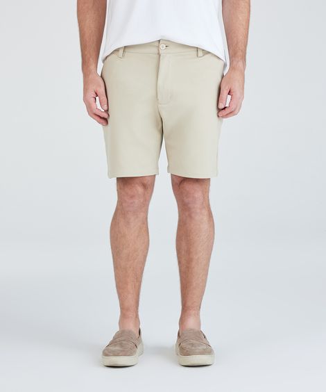 short reto de alfaiataria masculino texturizado bege