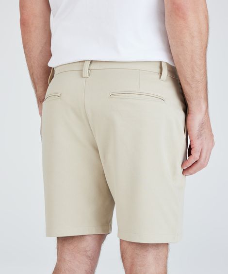 short reto de alfaiataria masculino texturizado bege
